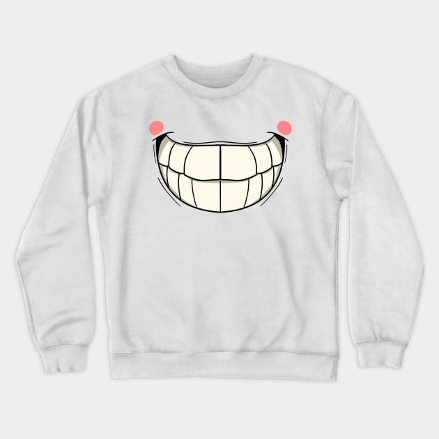 Super Wide Smile  - Face Mask Crewneck Sweatshirt by PorinArt